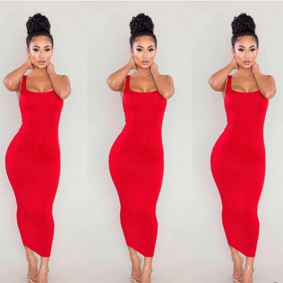 Double-Lined Tank Midi Dress - Picture 1 of 1